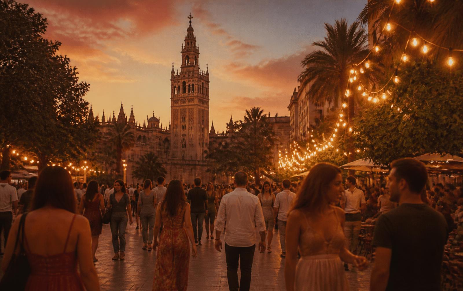 Warm evening atmosphere in Sevilla